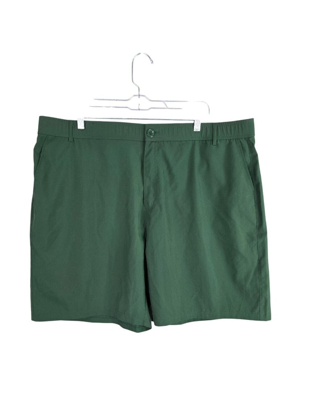 Mens Real Essentials Green Flat Front Chino Shorts 8.5" Inseam Size 3XL